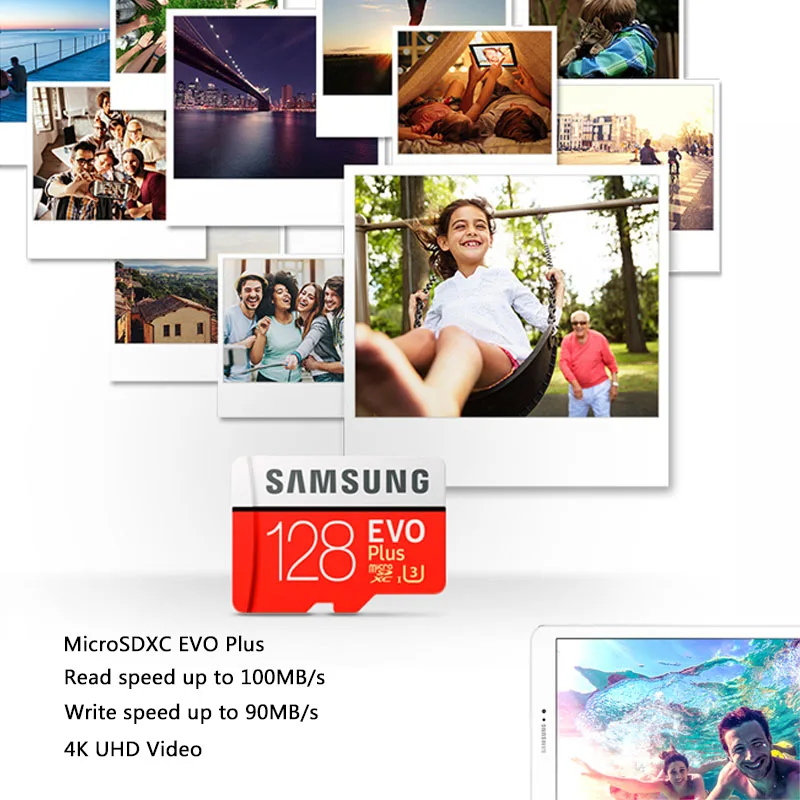 Samsung micro sd карта памяти 128 ГБ max100MB / S Class10 SDXC U3 4K tarjeta TF флэш для смартфонов|Карты
