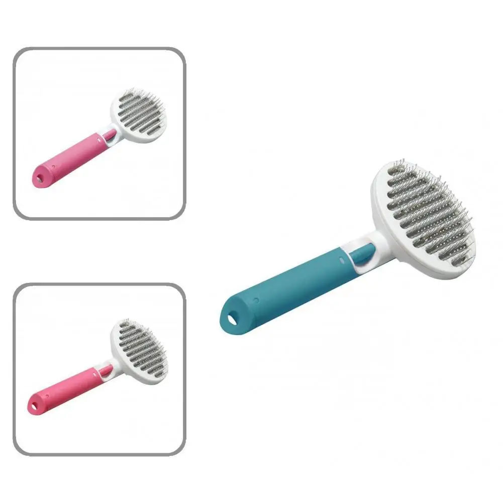 

Расческа для ухода ха шерстью животных длинная ручка, портативная, простая в использовании Массажная щетка из нержавеющей стали для кошек, ...