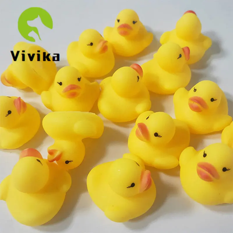 10 шт. играя с утяжками Мини Игрушки для ванны Детские желтой уткой виниловые