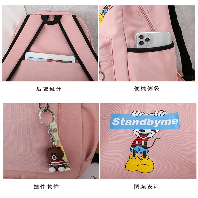 Рюкзак с Минни Микки Маусом Женский холщовая мягкая однотонная Студенческая