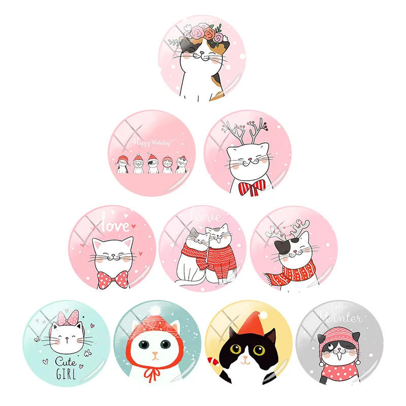 TAFREE милый розовый фон белый кот девушка аниме Художественные изображения