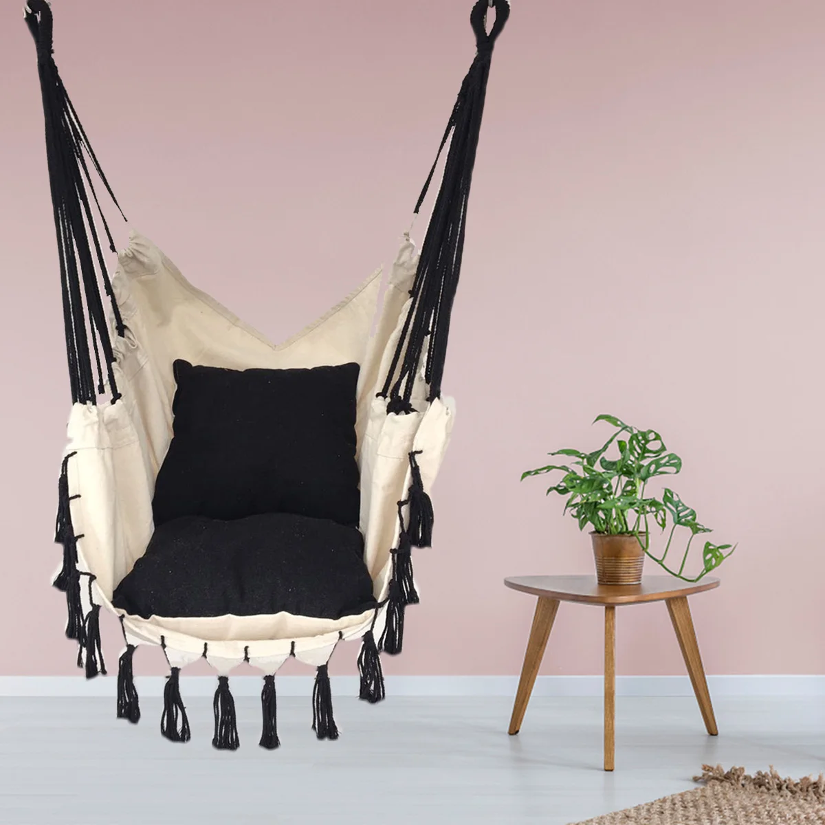 

Подвесное кресло-гамак, подвесное кресло-качели в скандинавском стиле для улицы и помещения, для дома и сада, подвесное кресло с деревянным ...