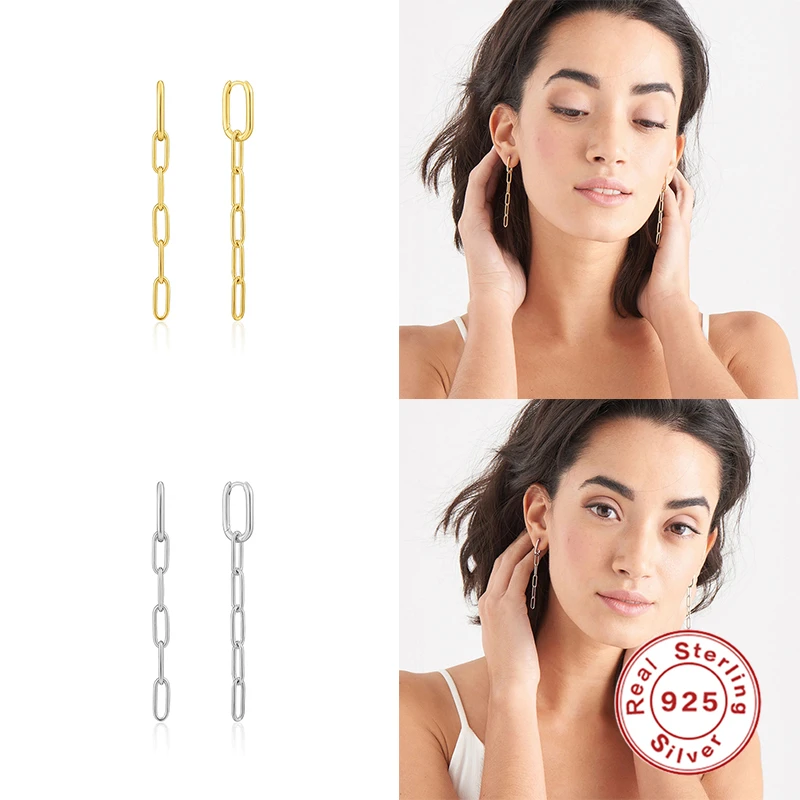 Серьги-гвоздики женские длинные из серебра Геометрическая круглая пробы 925 |