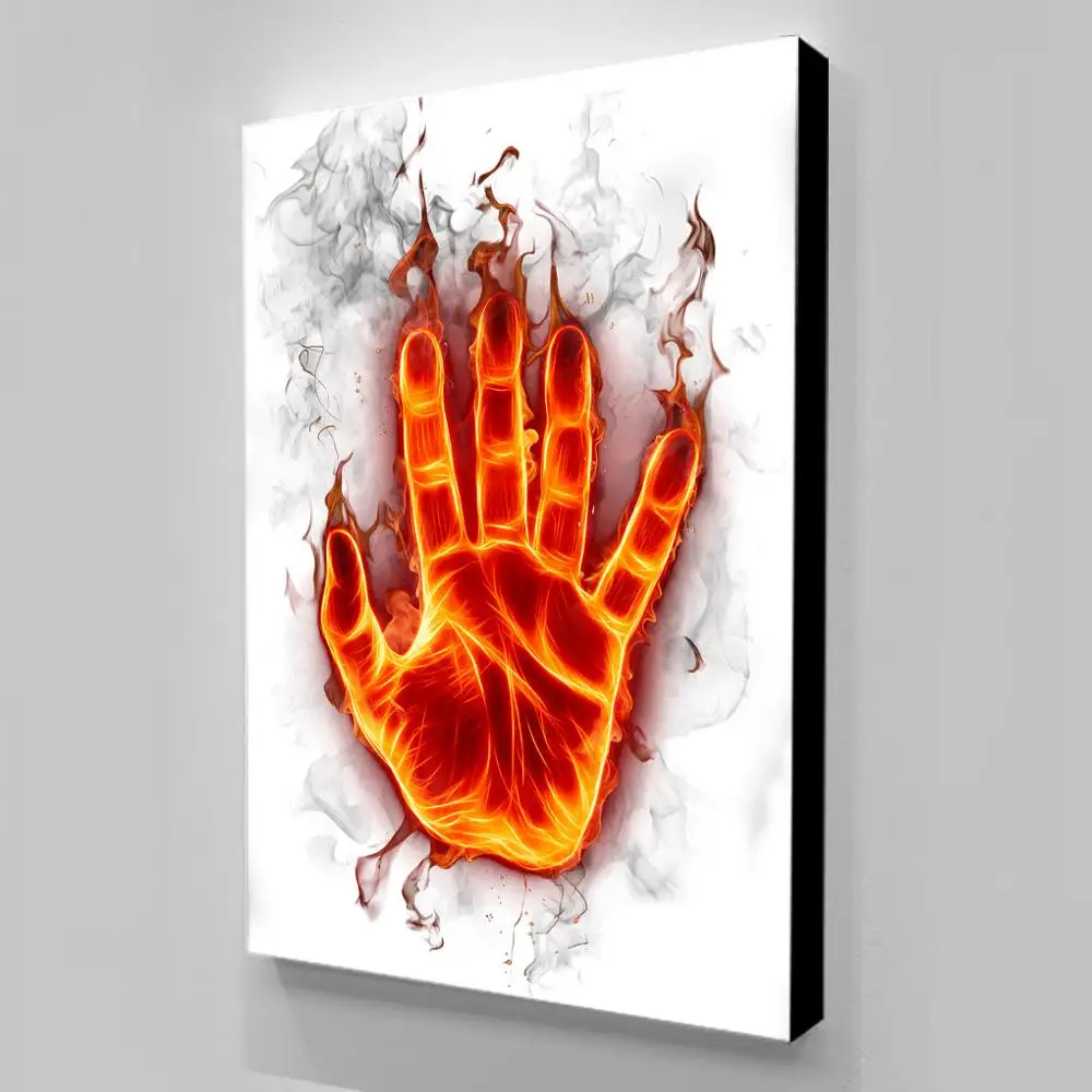 Плакаты пламя ладони холст настенная живопись художественное оформление