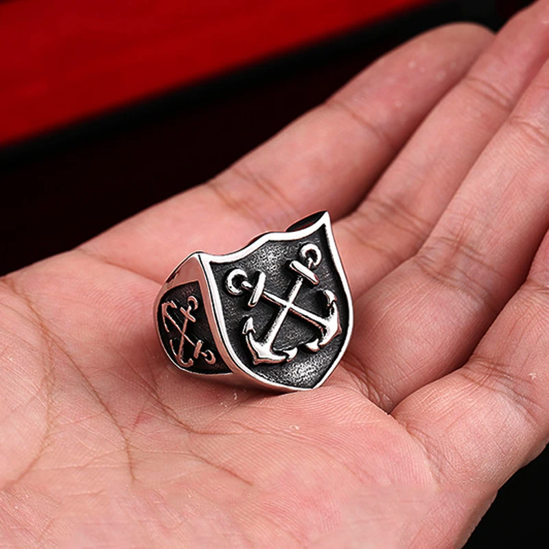 2020 Прохладный перстень Винтаж 316L из нержавеющей стали мужские и женские щит