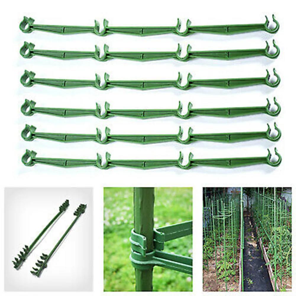 

12Pcs 11/16mm Plant Support Stake Cage Garden Plant Rack Climbing Vine Rack Arms Tomato Cage Expandable Potted Frame Connectors