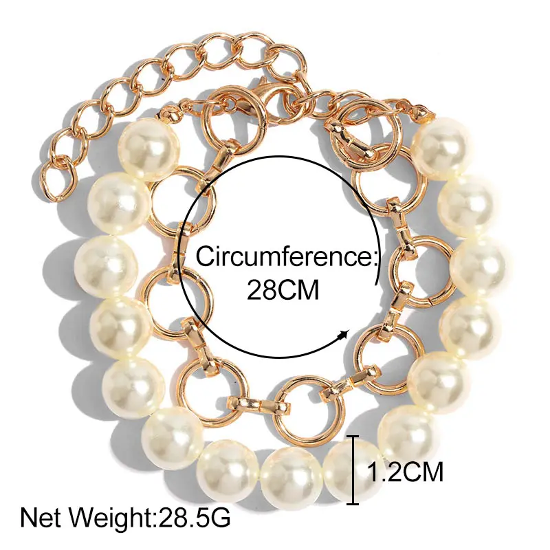 Flatfoosie Charms Multilayers Pearl Coin Chain Bracelet Bangles For Women Fashion Gold Color Portrait Bracelets Femme Jewelry