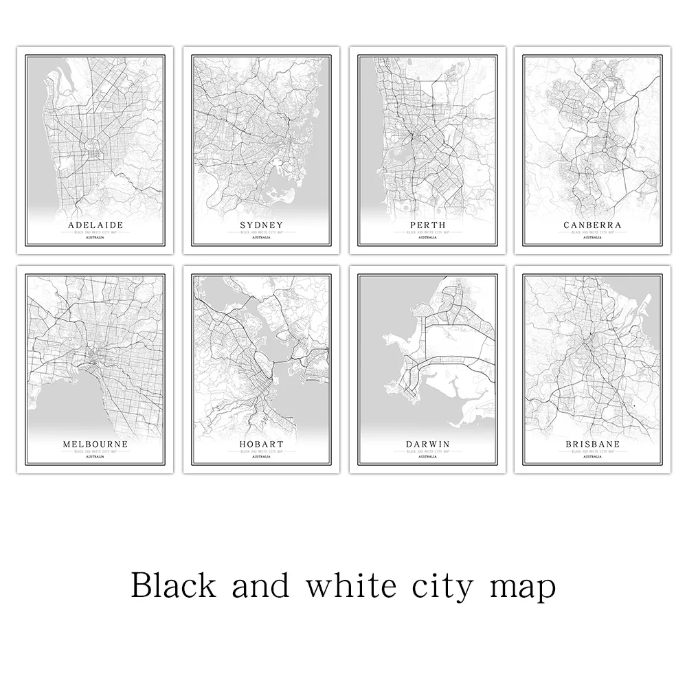 Австралийская креативная городская карта абстрактные картины на холсте