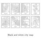 Австралийская креативная городская карта, абстрактные картины на холсте, черно-белая настенная Художественная печать, постер, украшение для дома