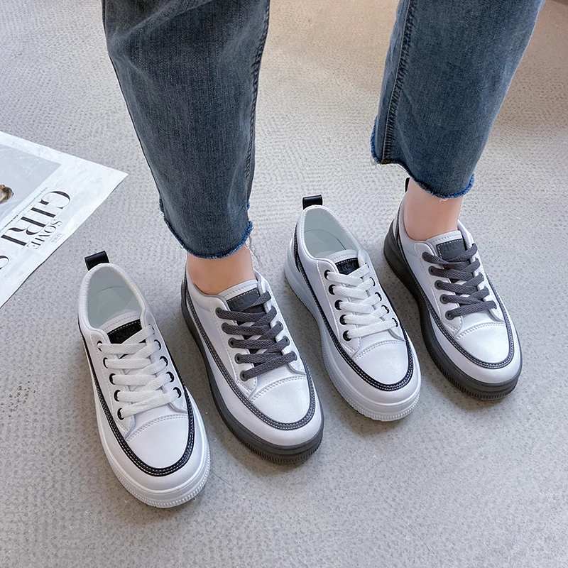 

Женские кроссовки на платформе, удобные повседневные туфли на шнуровке, на вулканизированной подошве, для весны, 2021