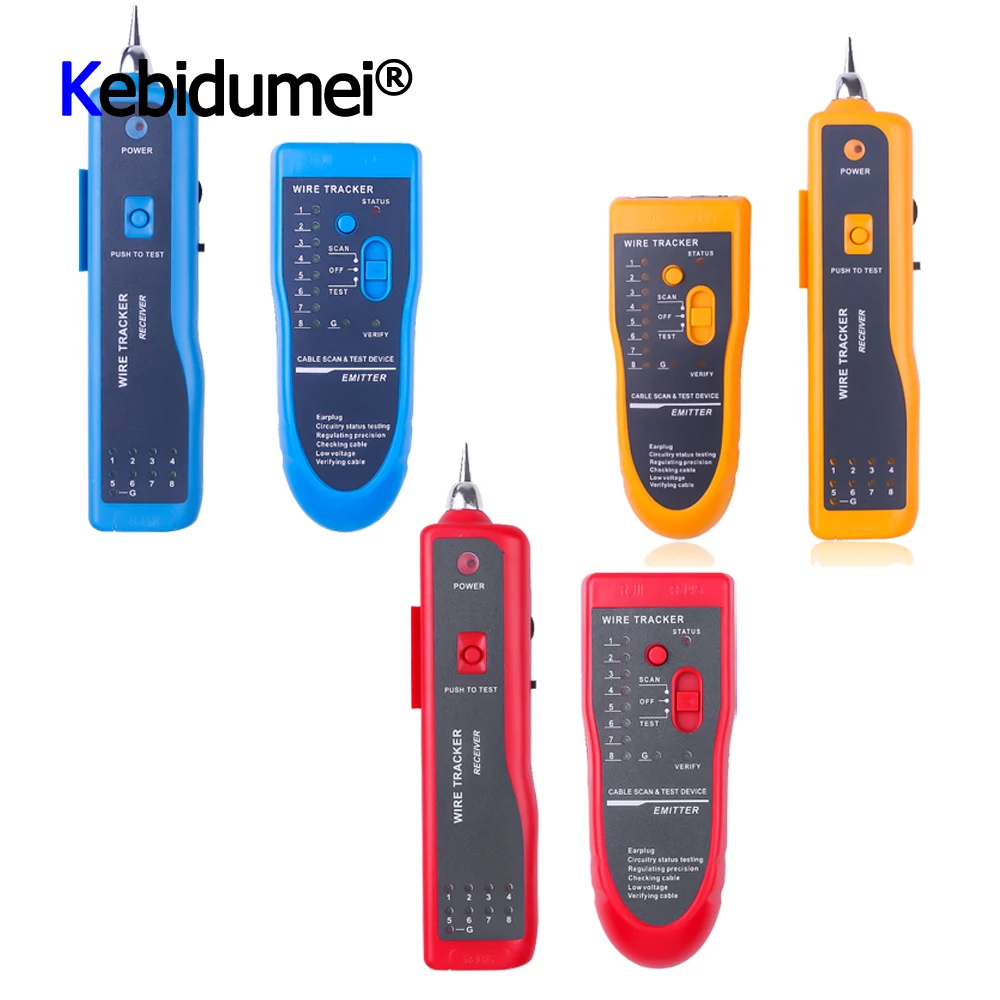 

Линейный трекер RJ11 RJ45 Cat5 Cat6, прибор для тональной диагностики проводов, тестер для телефонный проводной кабель, трекер-детектор с тремя цвет...
