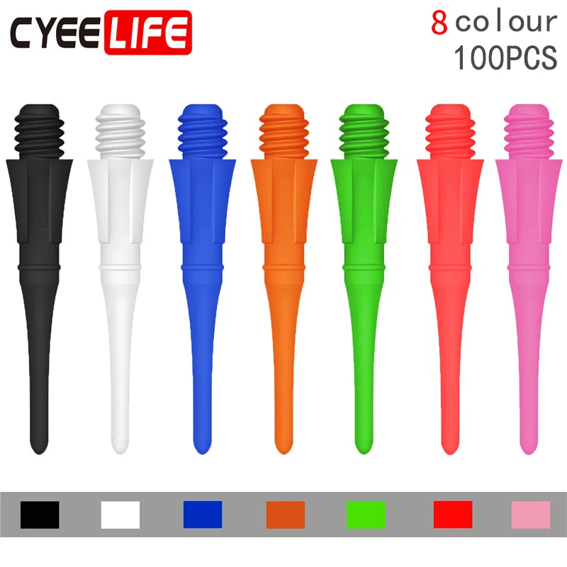 Профессиональные пластиковые наконечники для дротиков CyeeLife 100 шт. сменные точки 8