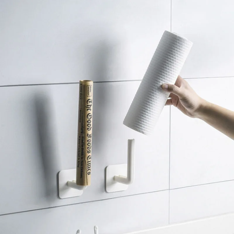 

Kitchen Roll Paper Hanger Multi Function Paper Towel Hook Non Perforated Wall Mounted Oil Absorbing Paper Storage Hanger