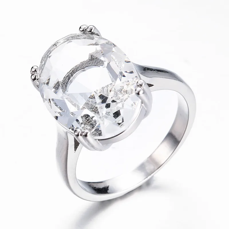 

Wong Rain Classic 100% 925 Sterling Silver Oval Aquamarine Gemstone Engagement Wedding White Gold Rings Fine Jewelry Wholesale