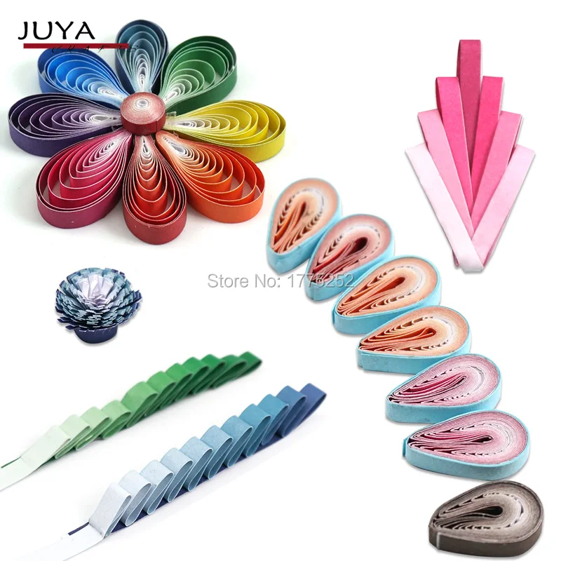 JUYA Gradient Paper Quilling Strips, 10 Colors, 390mm Length, 4 Width Options, QP388, White to Dark Color Transition image 4