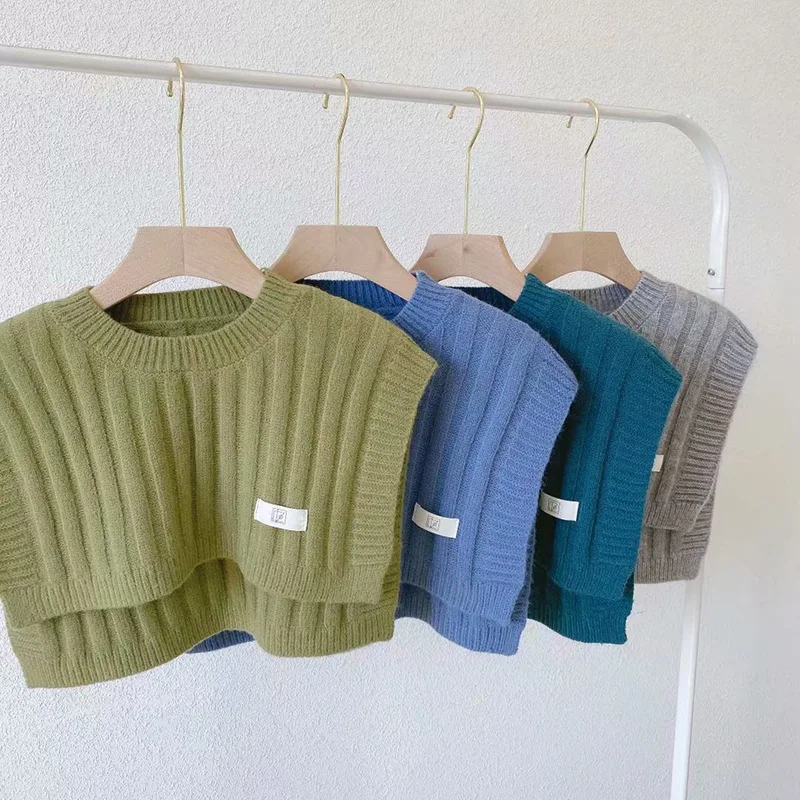 

Women Knit Solid Color False Collar Ladies Fake Collar Shawl Wrap Necklace Detachable Shirt Dress Decorative Collar Accessories