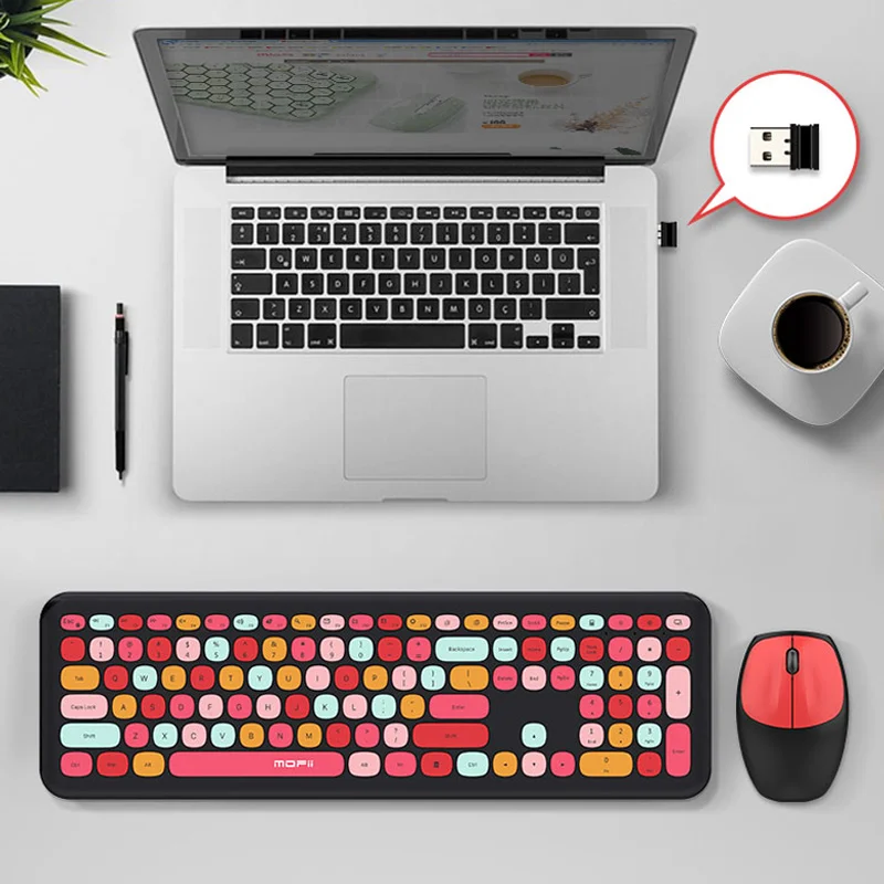 Беспроводная Бесшумная клавиатура и мышь 2 4 ГГц беспроводное соединение с