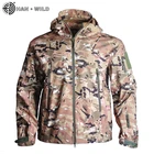 Акула Soft Shell Военная тактическая куртка мужская Водонепроницаемый теплая ветровка армии США одежда больших размеров Размеры Мужская камуфляжная куртка