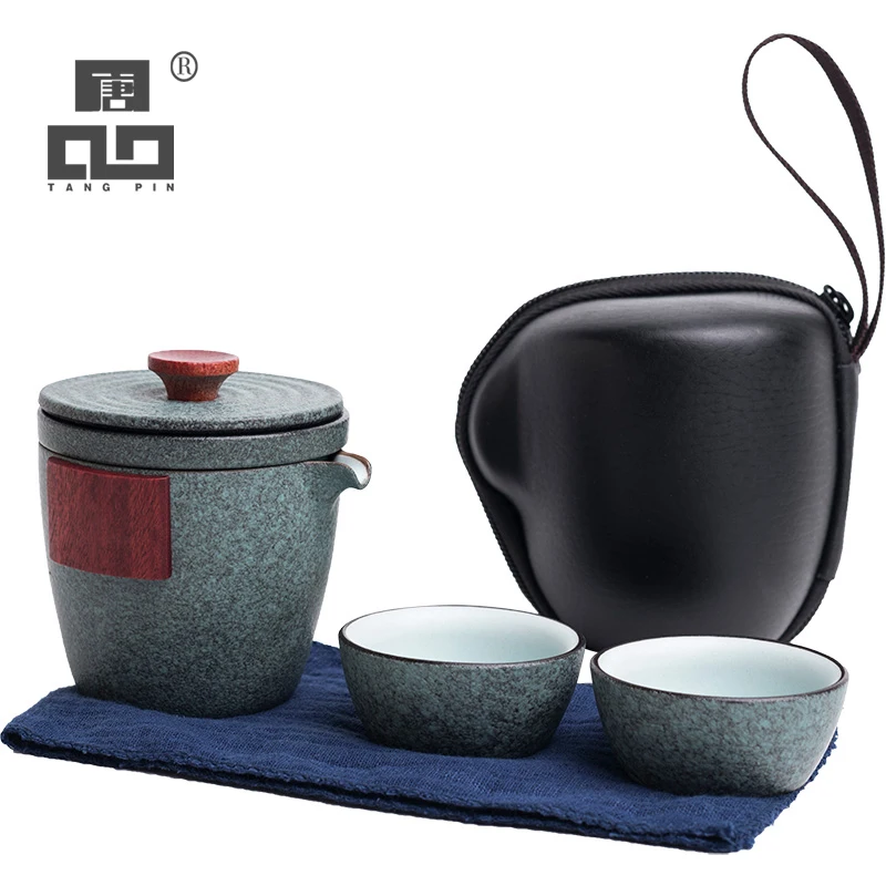 Керамический чайник TANGPIN gaiwan с 2 чашками чайные наборы портативный дорожный