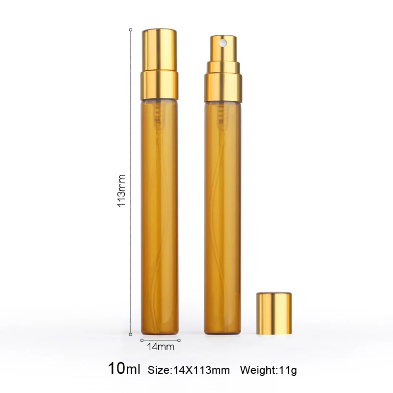 100Pieces/Lot 10ml Perfume Bottle Empty Spray Amber Atomizer perfume Cosmetic Container Travel | Красота и здоровье
