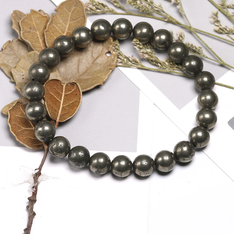 Браслет из натурального пирита модные ювелирные изделия ниток браслеты