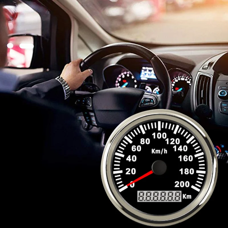 GPS измеритель скорости мотоцикла цифровой водонепроницаемый 85 мм 200 км/ч для авто