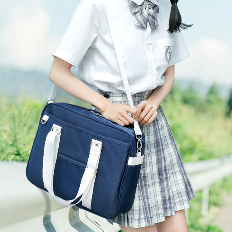 

LAPTOP BAG FOR DOCUMENTS WOMEN SHOULDER BAG LARGE CAPACITY PORTABLE WATERPROOF NYLON COLLEGE STYLE HANDBAG GIRL LUGGAGE BAG