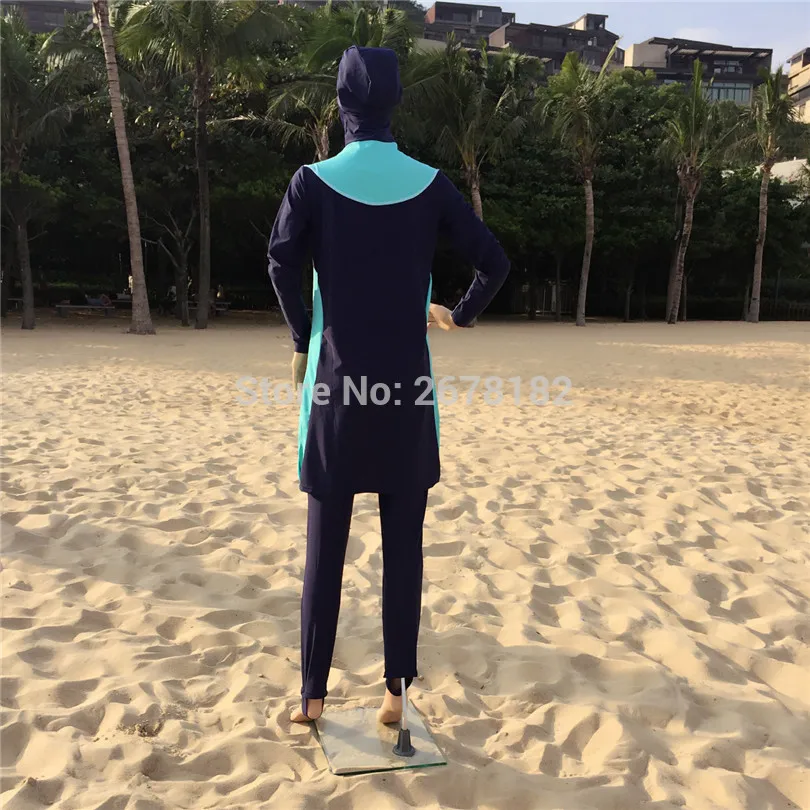 Пуш-ап с длинным рукавом размера плюс мусульманская одежда для плавания скромная