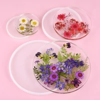 silicone resin mold transparent fluid round coaster resin molds epoxy uv diy resin craft home decoration handmade tools