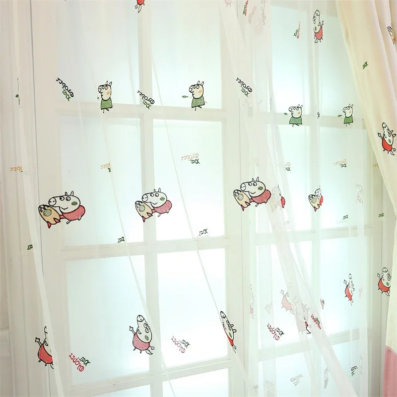 

Cartoon Curtain Cloth Children Sailboat High Grade Cotton Linen Embroidered Cloth Blue Modern Nordic Bedroom