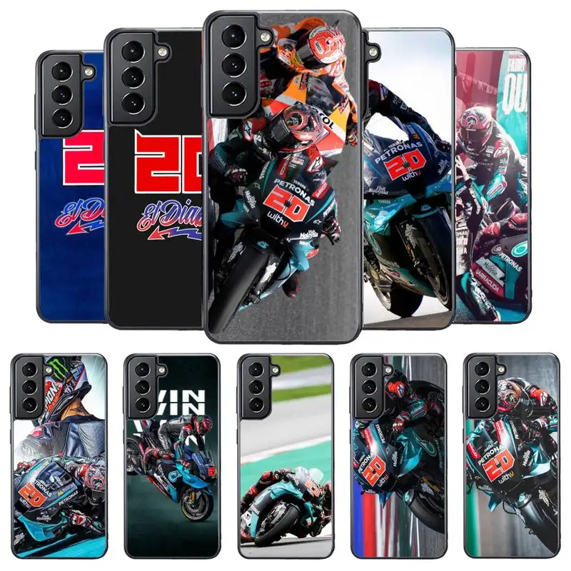 

Moto Fabio Quartararo NO.20 Phone Case For Samsung S21 s20 s30 s10 s9 s8 s7 s6 s5 note20 ultra plus edge PC&TPU soft Cover Funda