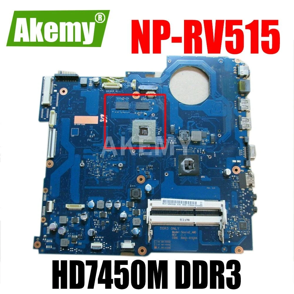 Akemy BA92 07849A 07849B BA41 01533A для Samsung NP RV515 Материнская плата ноутбука HD7450M DDR3 полный