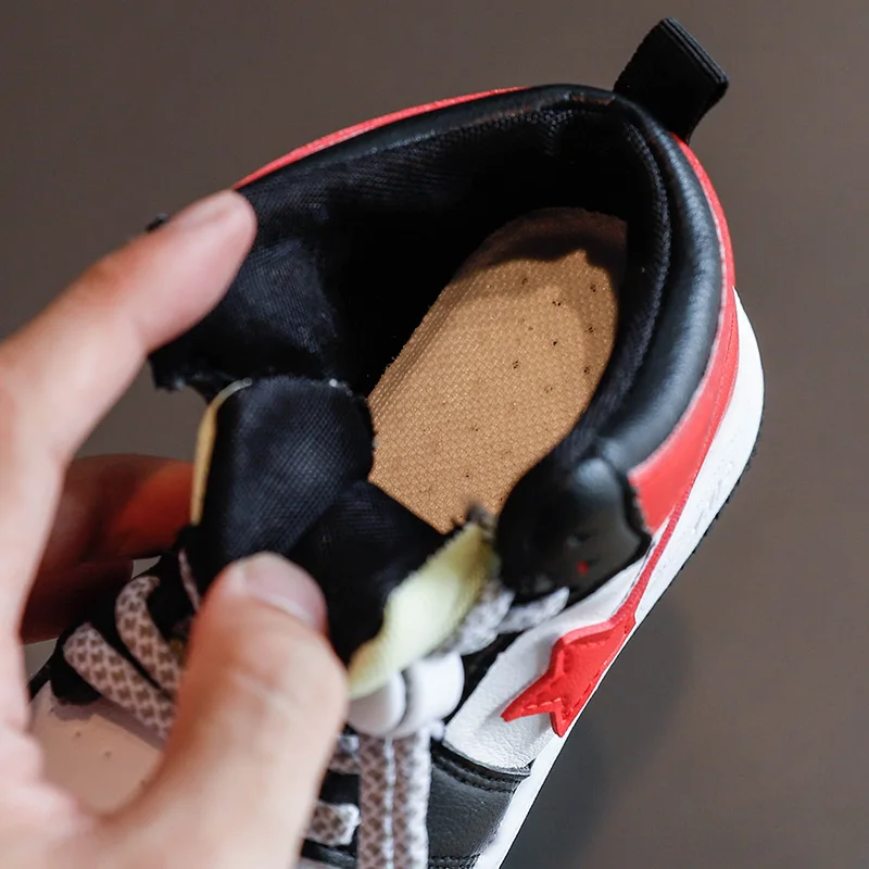 

Kids High Top Sneakers 2020 New Fashion Children Toddler Boys Girls Sport Shoes Leather Splicing Flat Shoes Dropshipping