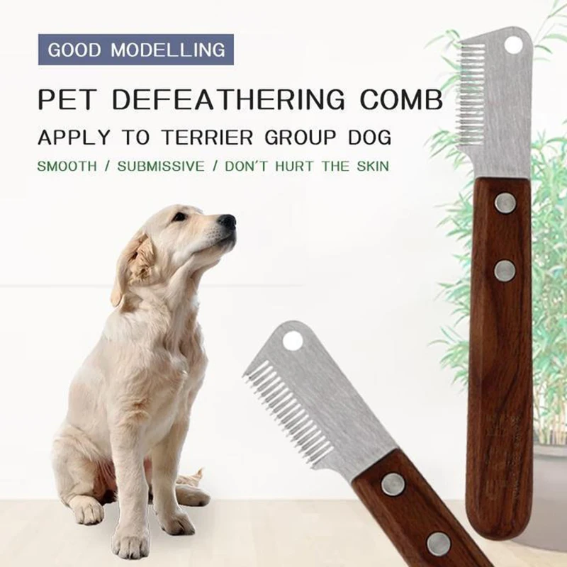 

Pet Hair Removal Comb With Wooden Handle And Hanging Hole Pet Hair Remover Pluck Excess Dog Undercoat Pet Accessories Mascotas