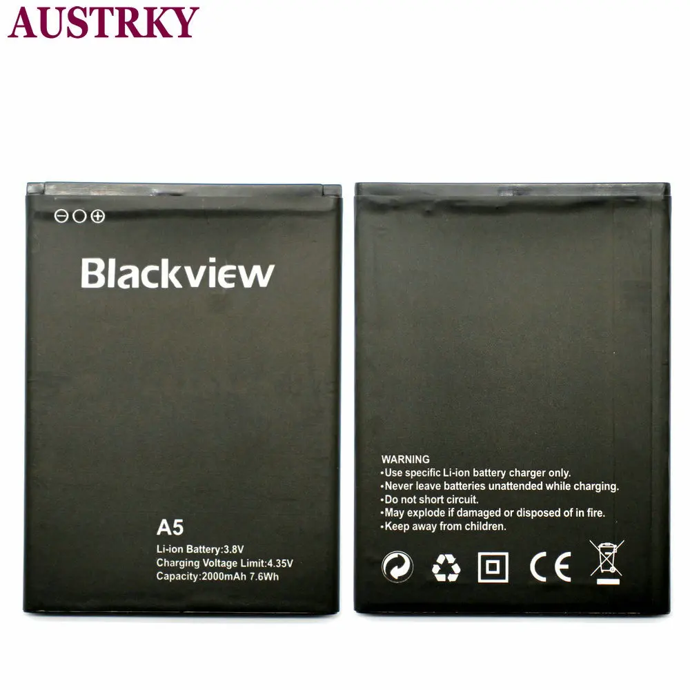 Новый аккумулятор для телефона Blackview A5 2000 мАч аккумуляторы батареи + код