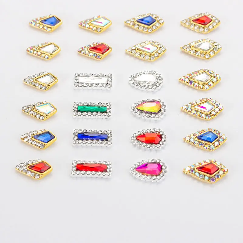 20 шт./лот 3D прямоугольные каплевидные украшения для дизайна ногтей камни стразы
