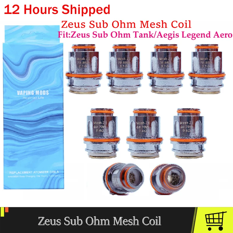 

5pc Zeus Sub Mesh Coil Vape Coil Z1 0.4ohm Z2 0.2ohm For Zeus Sub Ohm Tank Atomizer Electronic Cigarette Core