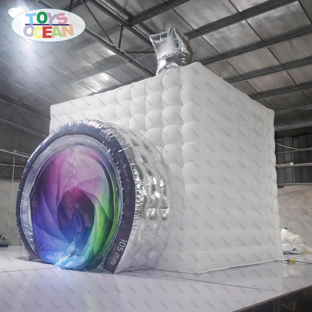 Надувная фотобудка с дизайном камеры надувная палатка свадебная камера белая