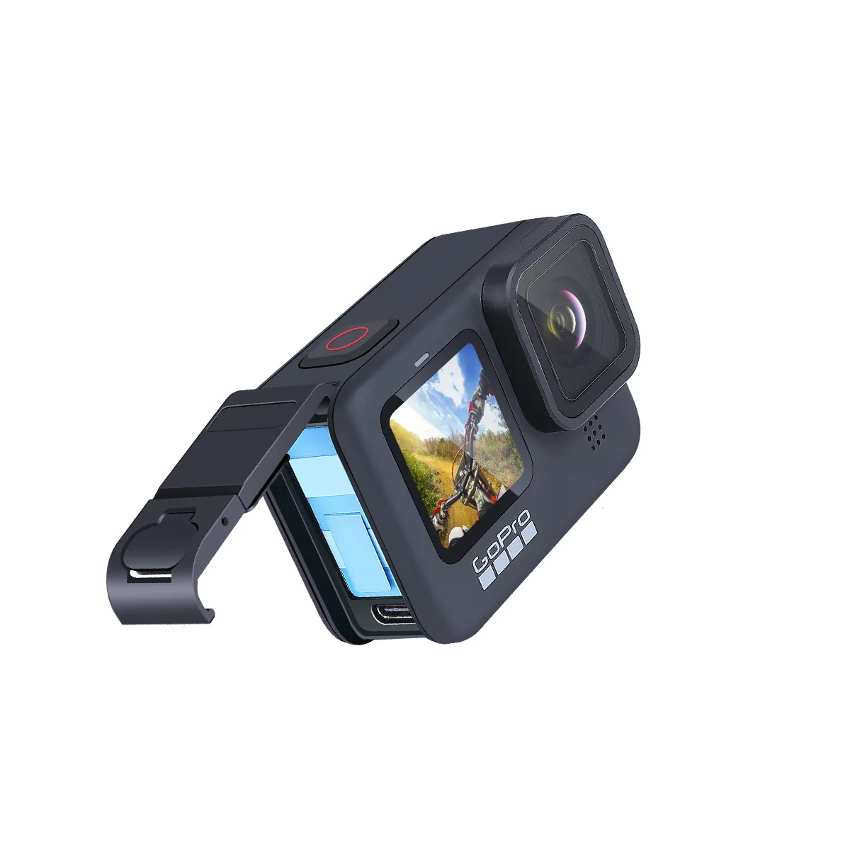 Для GoPro 9 10 перезаряжаемая боковая крышка из алюминиевого сплава запасная батареи