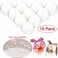 20pcs10pairs craft transparent balls home decoration wedding birthday party merry christmas hanging ornament gift diy box