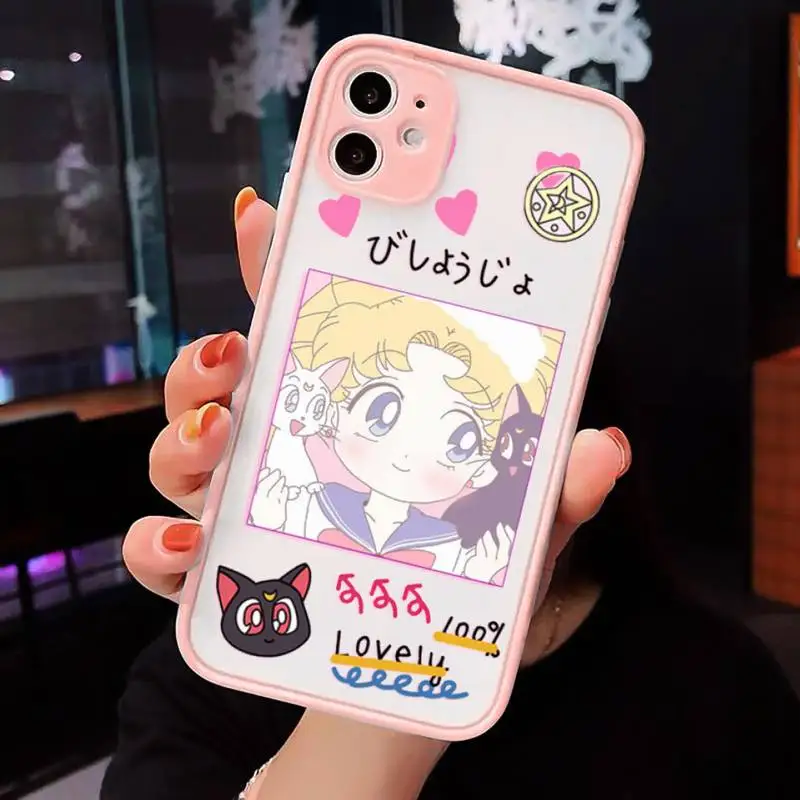 

Japan Anime Sailor Moon Princess Phone Case matte transparent For iphone 7 8 11 12 plus mini x xs xr pro max cover