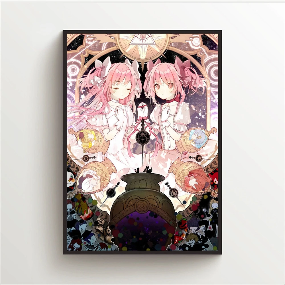 Настенная Картина на холсте Puella Magi Madoka Magica ретро скандинавский плакат аниме