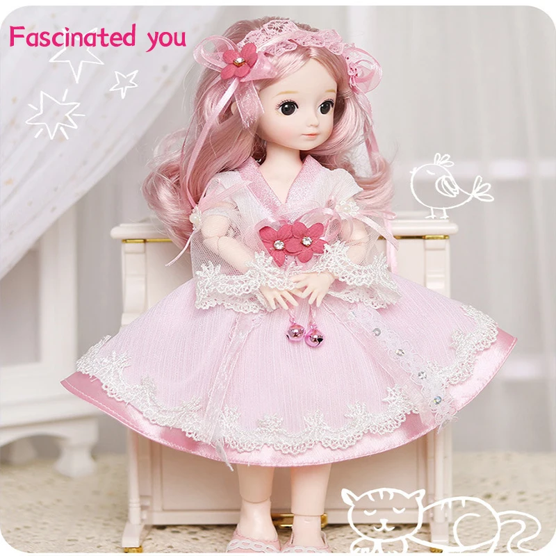 

New 30cm Bjd Doll 21 Moveable Joints 5D Eyes Princess Beauty Makeup Doll fashion doll Kids Toys for Girls Children Gift