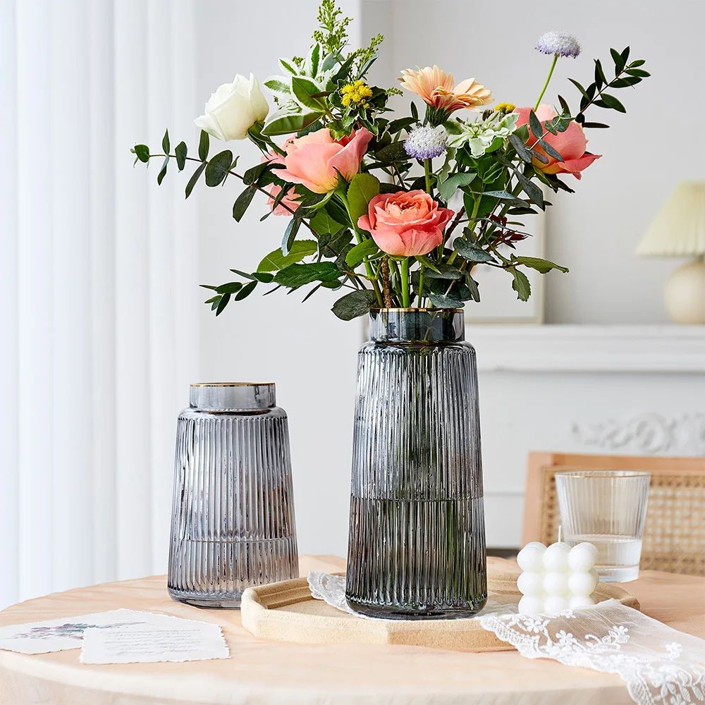 

Vase Decoration Home Terrarium Decor Glass Transparent Nordic Home Vase Living Room Decorative Vases Modern Glass Decor