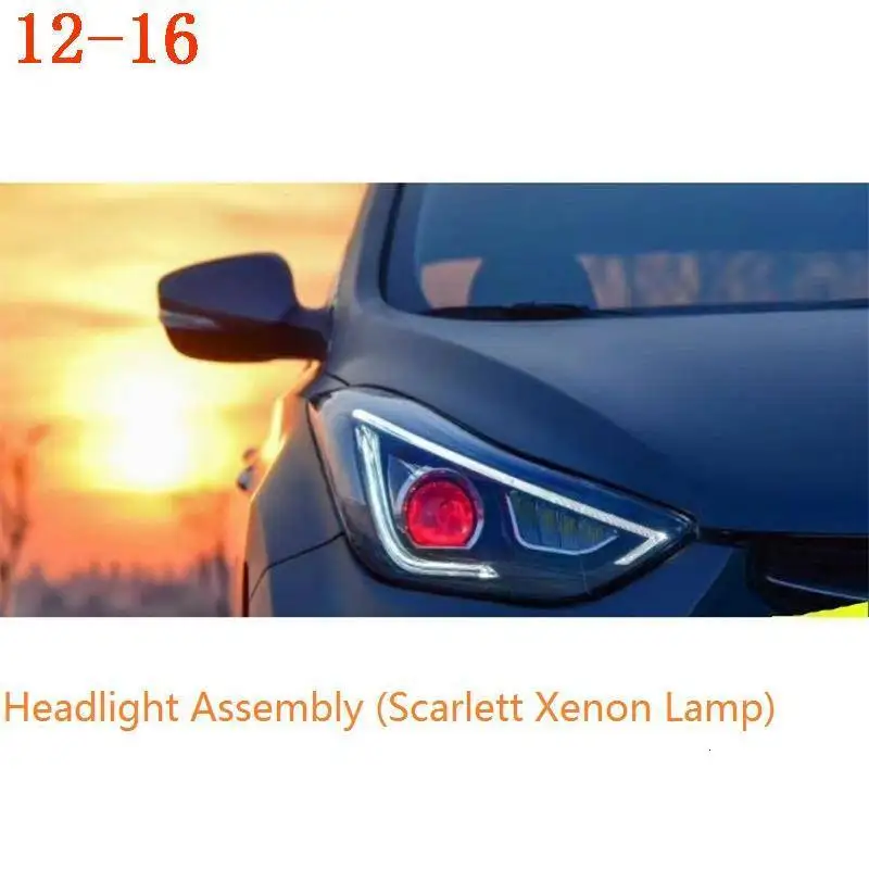 Drl Automovil автозапчасти Cob Стайлинг светодиодные дневные ходовые боковые поворотники фары автомобильные фары в сборе для hyundai Elantra