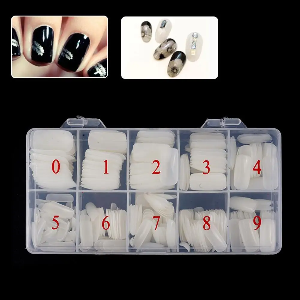 500 шт натуральные чистые белые французские накладные ногти веер быстрые