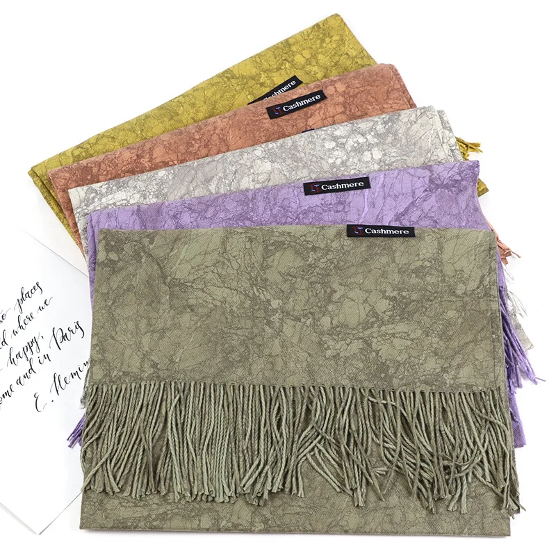 

Дизайнерский вязаный весенне-зимний женский шарф, клетчатые теплые кашемировые шарфы, шали, бандана, Пашмина, женский шарф, 2020