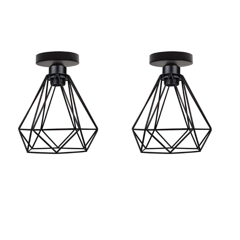 

Q1JB Industrial Style Nordic Modern Retro Wrought Iron Creative Aisle Balcony Diamond Decoration Small Ceiling Metal Lights