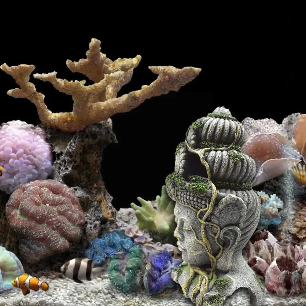 Статуя Будды из смолы фэн-шуй украшение для аквариума Ландшафтная аквариумная