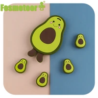 fosmeteor 5pcs silicone avocado beads diy baby cartoon teether shower necklace chewing pacifier dummy sensory toy accessories